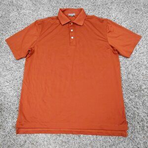 Peter Millar Polo Shirt Mens Medium Burnt Orange Summer Comfort Golf Performance